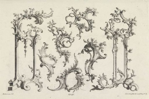 Rocaille ornaments with birds