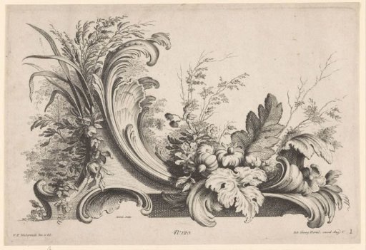 Rocaille ornament with flowers