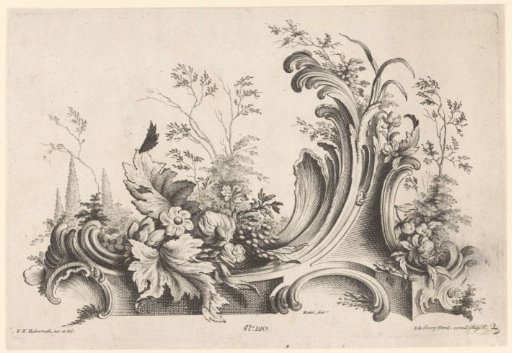 Rocaille ornament with flowers
