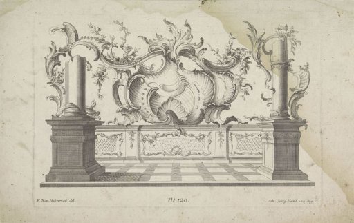 Rocaille ornament with columns