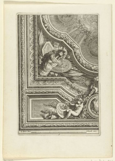 Quarter ceiling with armorial trophies