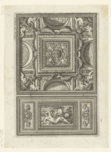 Ceiling with a square and rectangular panel