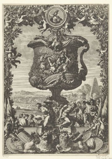 Decanter with Roman battle scene