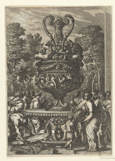 Decanter or vase on a round table