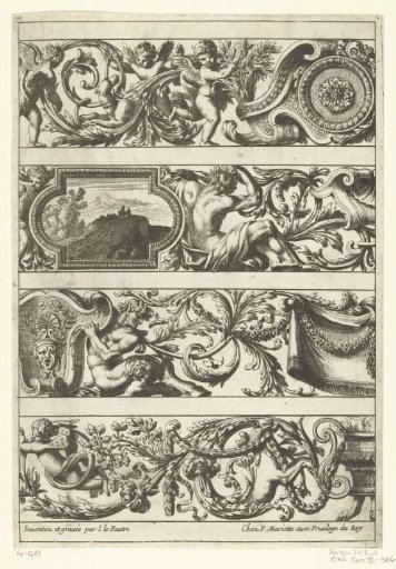 Four rows of friezes