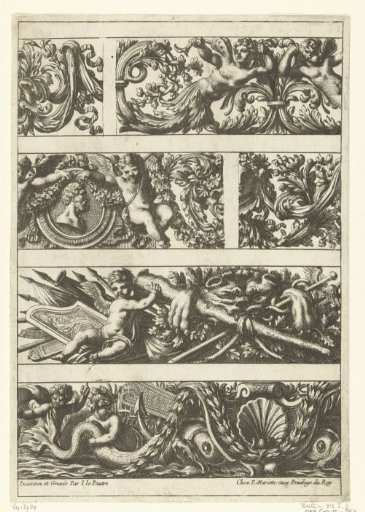 Four rows of friezes
