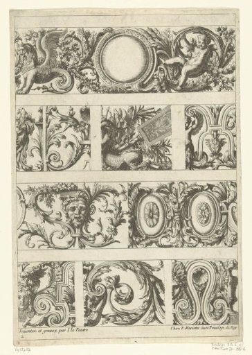 Four rows of friezes