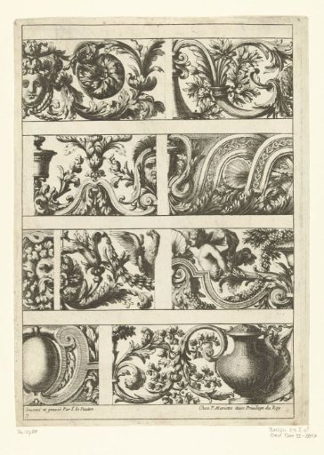 Four rows of friezes