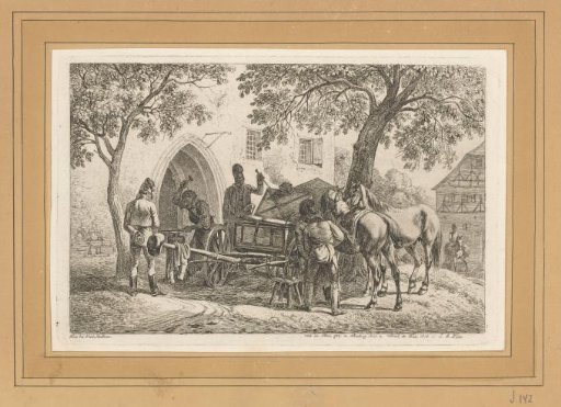 Cuirassiers at the blacksmith's in Nuremberg