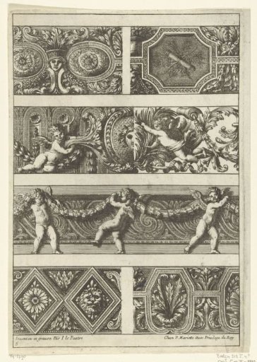 Four rows of friezes