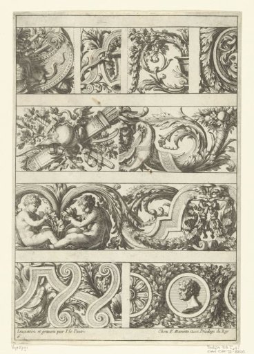 Four rows of friezes