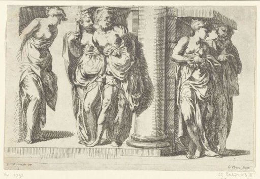 Three groups of caryatids