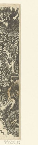 Panel with sphinx and putto at the top