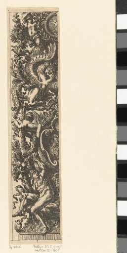Panel with seated naked man