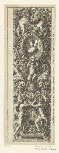 Panel with a female bust in a niche