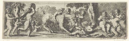 Bacchanals and children playing with a goat