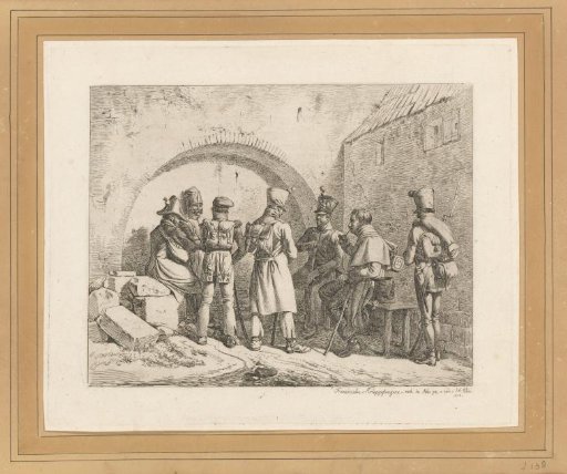 Soldiers guarding prisoners of war