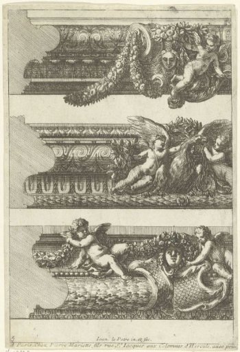 Three fragments of frames with profile