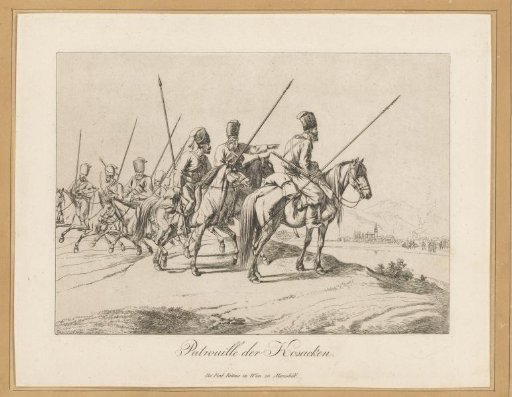 Cossacks on horseback on patrol