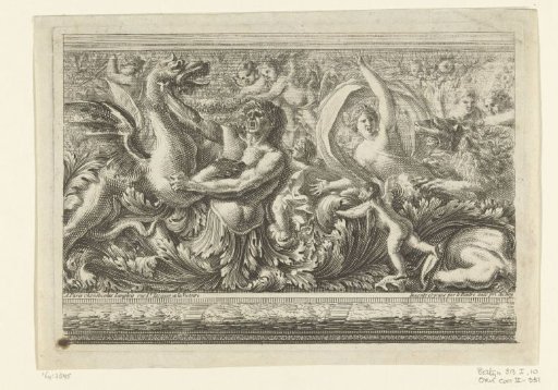 Man fighting a dragon