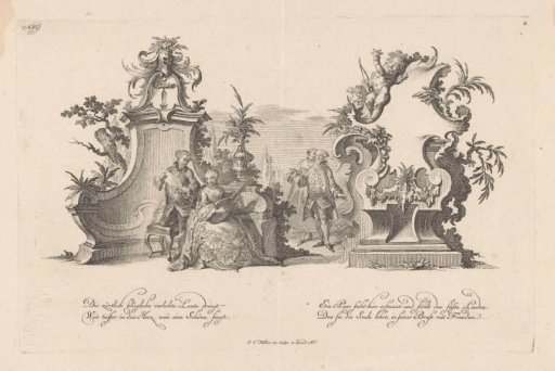 Cartouches with musicians