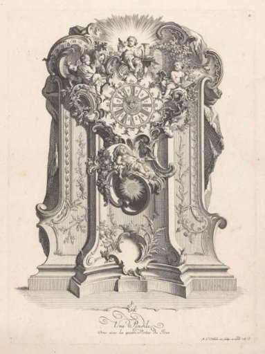 Pendulum clock with putti
