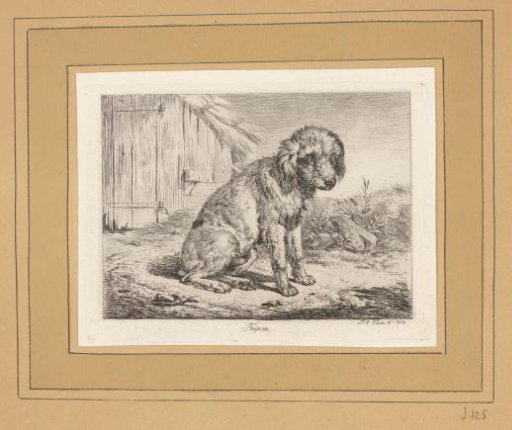 Dog by a Barn