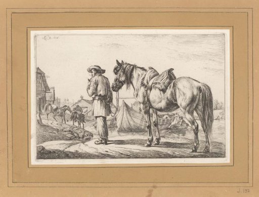 Peasants with Horses by a Shore