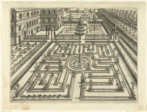 Garden with a Parterre and a House on the Left