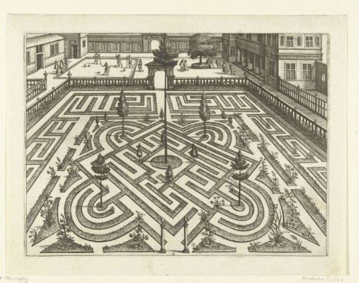 Garden with a Geometric Parterre and Bowlers
