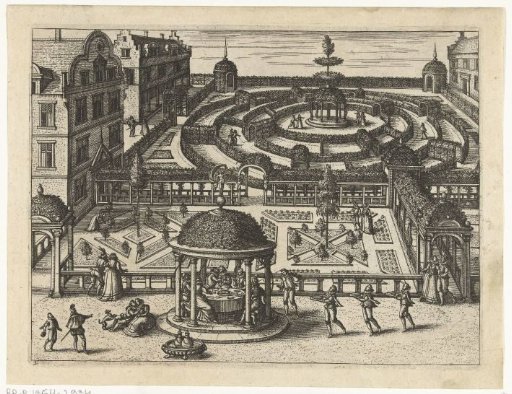 Courtyard Garden with a Company at a Table