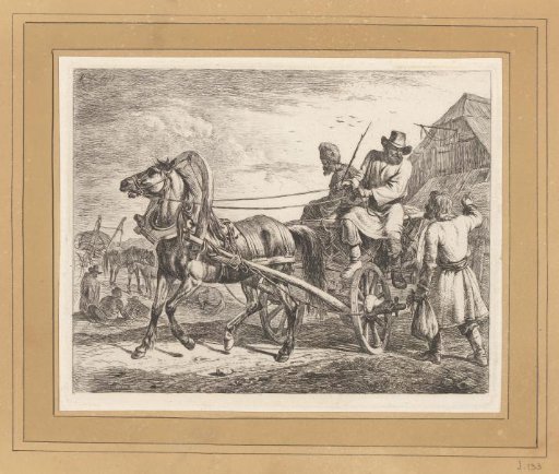 Two Carters on a Cart Drawn by a Horse