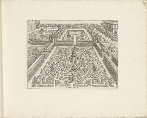 Garden with a central parterre with a star-shaped compartment in the center