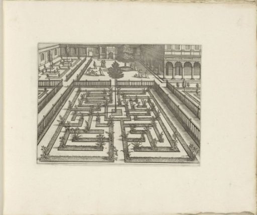 Courtyard of a palace with a parterre in the form of a labyrinth