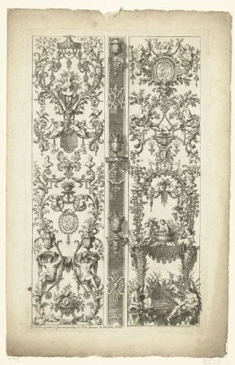 Two panels with modern grotesques