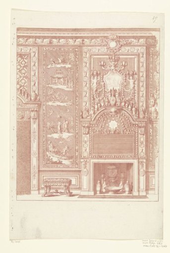 Chimney for a wall with lacquer work