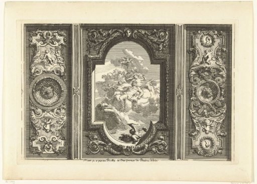 Ceiling with three vertical panels