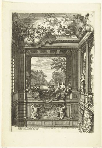 Trompe-l'oeil decoration for the staircase of the Duke of Albemarle in Voorst