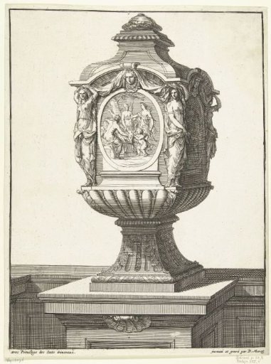 Vase with Diana and Cupid in an oval