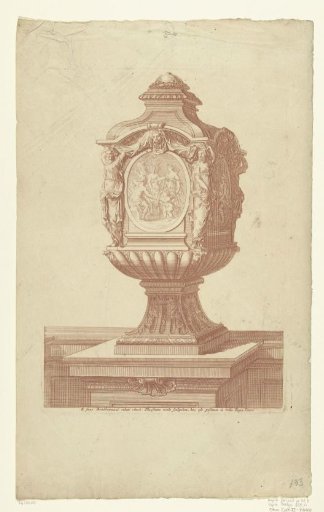 Vase with Diana and Cupid in an oval