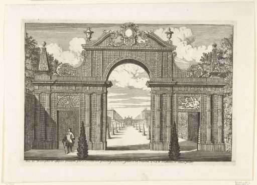 Triumphal arch in lattice with three passages