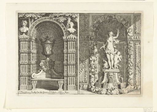 Two curved niches