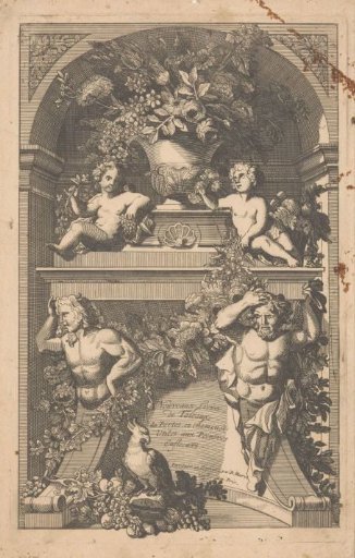 Niche with vase and term