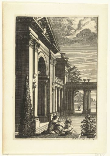 Facade of hall with landing