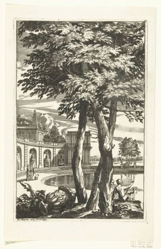 Landscape with three trees