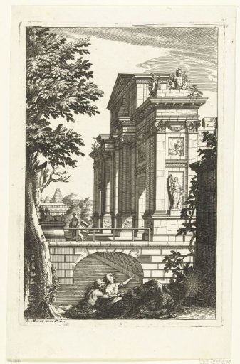 Triumphal arch on a bridge