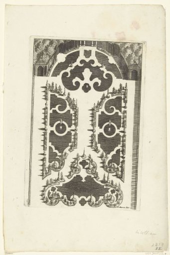 Ground Plan of a Garden with Grass Parterres Enclosed by Plants