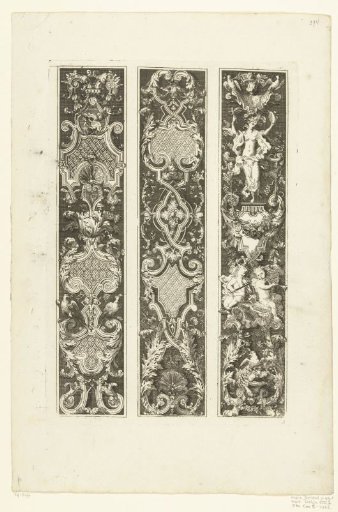 Three vertical strips with compartments