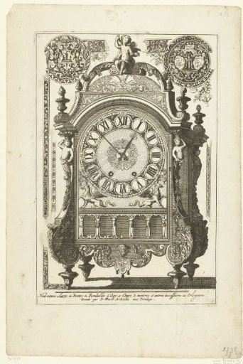 Title page: Nouveaux Liure de Boites de Pendulles de Coqs et Etuys de montres et autres necessaire au Orlogeurs
