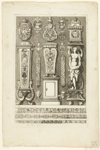 Three comtoise clocks and ten motifs